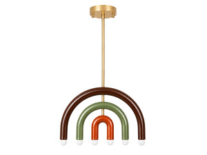 Lampadario in metallo "Vento" - 50 x 10 cm - Marrone