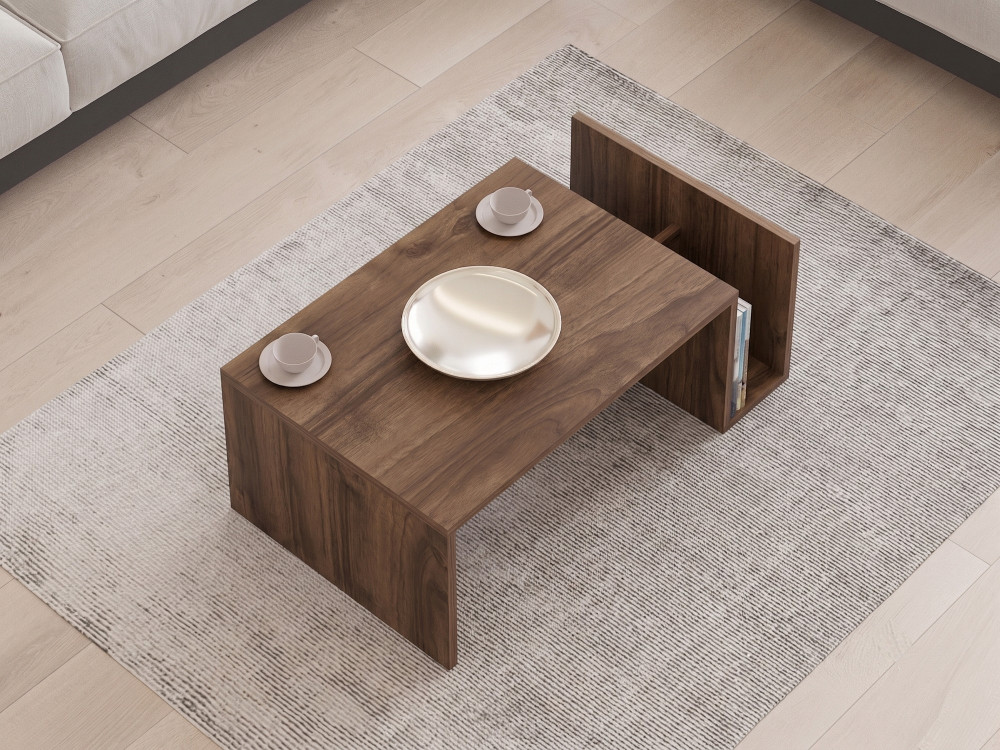 Tavolino in legno "Memo" - 86,8 x 32,4 x 50 cm - Noce Venezia