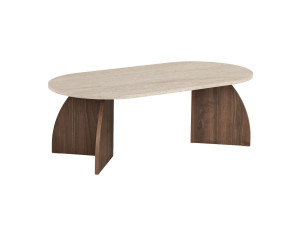 Tavolino in legno "Melina" - 120 x 40 x 60 cm - Travertino / Noce Venezia