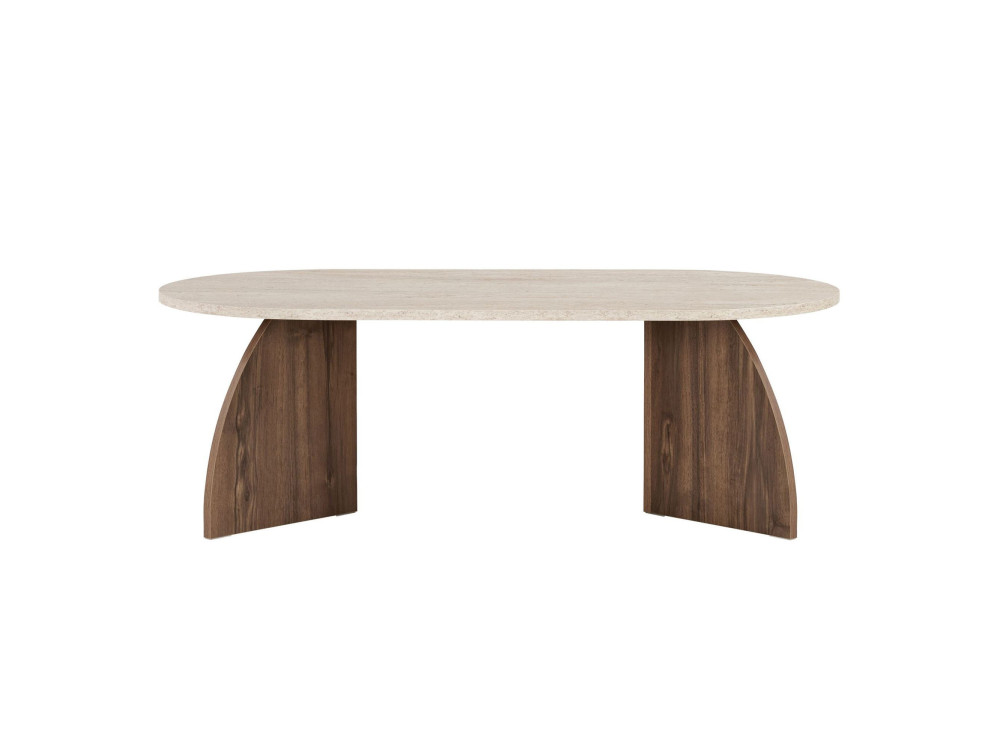 Tavolino in legno "Melina" - 120 x 40 x 60 cm - Travertino / Noce Venezia