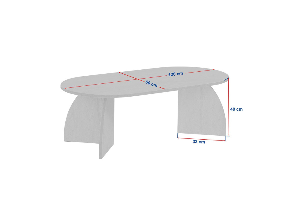 Tavolino in legno "Melina" - 120 x 40 x 60 cm - Travertino / Noce Venezia