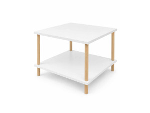 Tavolino in legno "Peka-0049" - 60 x 42,5 x 60 cm - Bianco