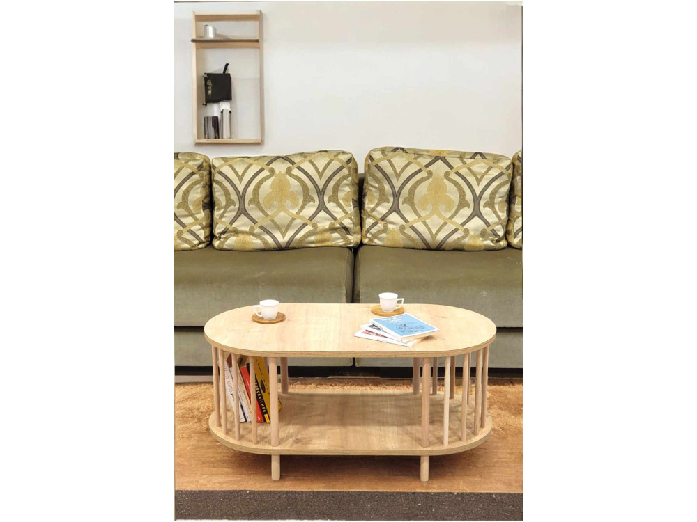 Tavolino in legno "Peka-0111" - 90 x 43 x 45 cm - Rovere Saphir