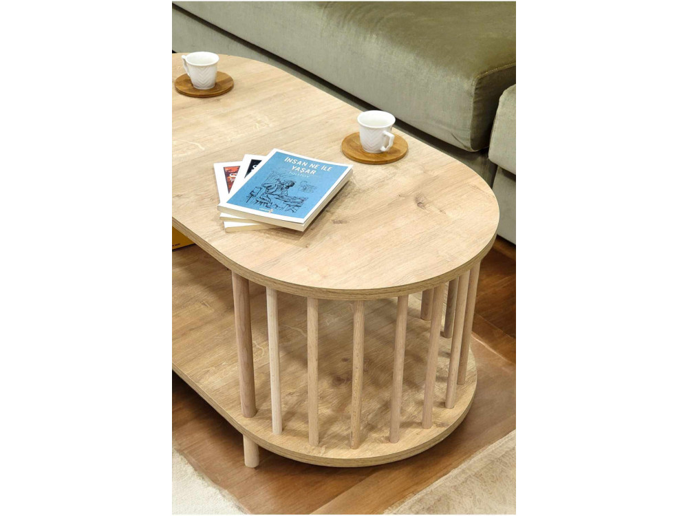 Tavolino in legno "Peka-0111" - 90 x 43 x 45 cm - Rovere Saphir