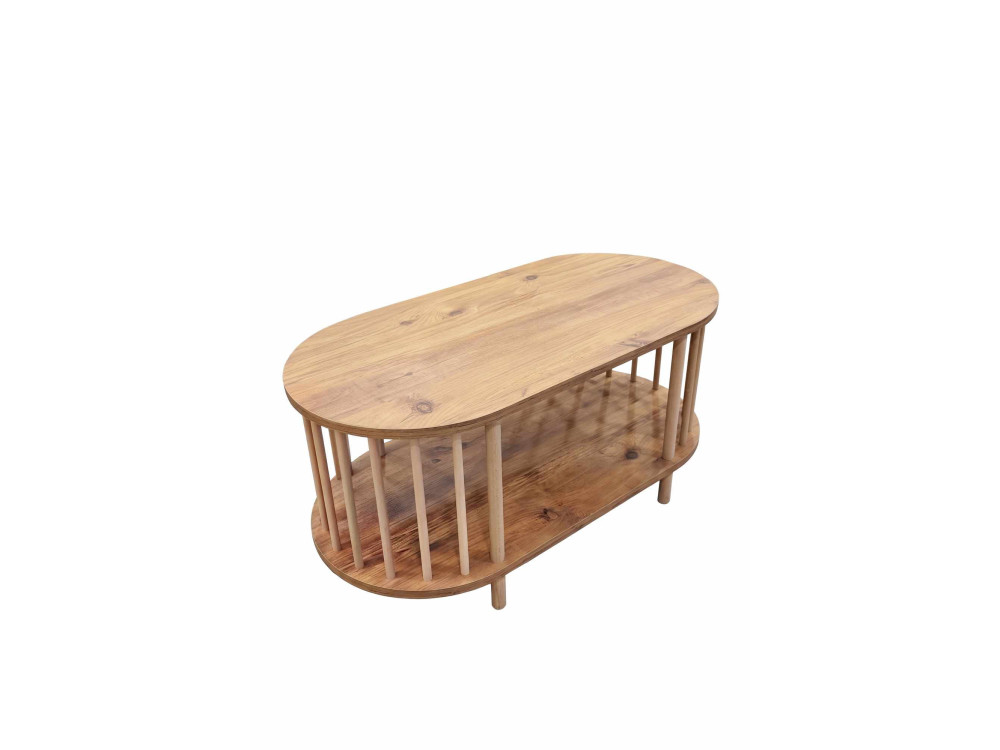 Tavolino in legno "Peka-0111" - 90 x 43 x 45 cm - Pino