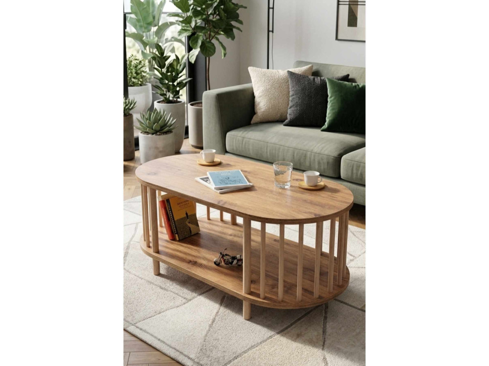 Tavolino in legno "Peka-0111" - 90 x 43 x 45 cm - Pino