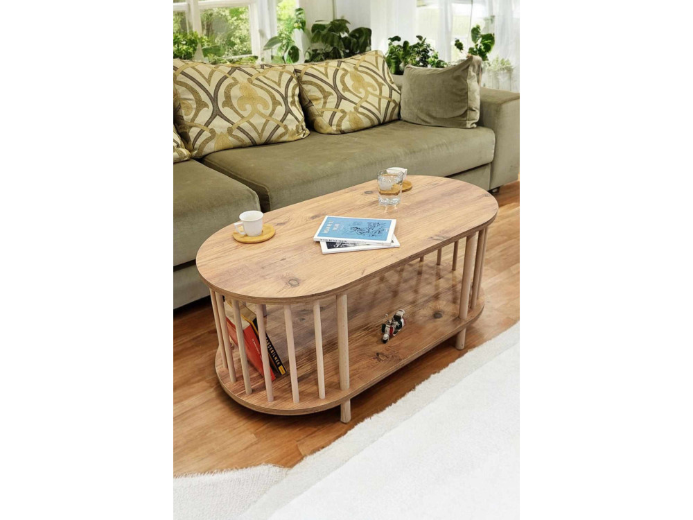 Tavolino in legno "Peka-0111" - 90 x 43 x 45 cm - Pino