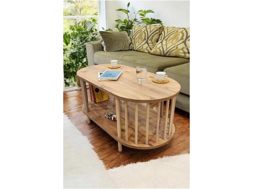 Tavolino in legno "Peka-0111" - 90 x 43 x 45 cm - Pino