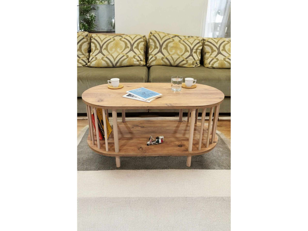 Tavolino in legno "Peka-0111" - 90 x 43 x 45 cm - Pino
