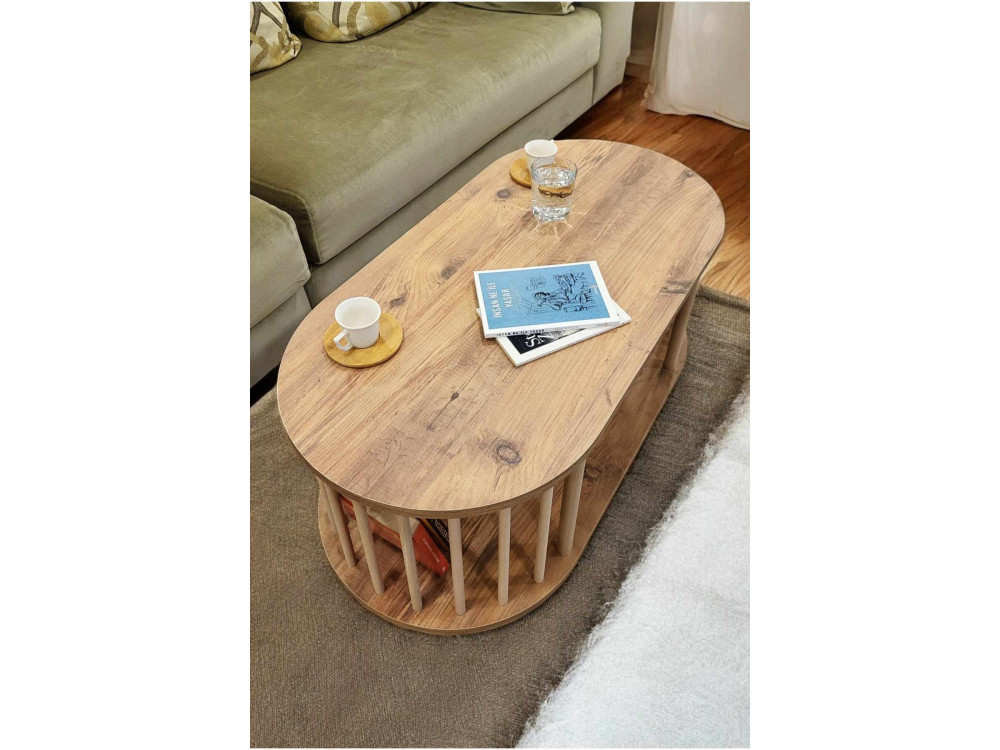 Tavolino in legno "Peka-0111" - 90 x 43 x 45 cm - Pino