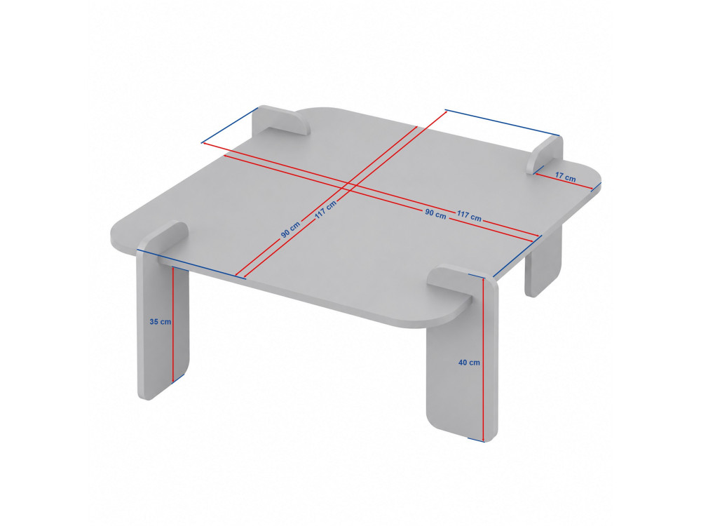 Tavolino in legno "Renard" - 147 x 35 x 87 cm - Travertino / Noce Venezia