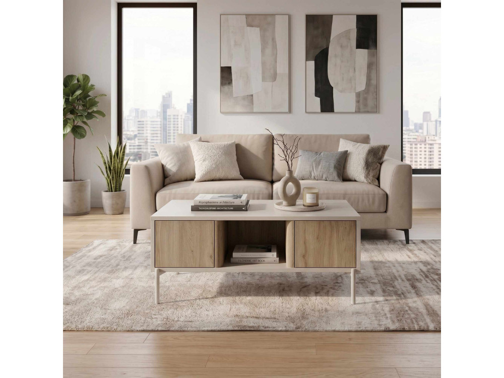 Tavolino in legno "VENTRO" - 100 x 42 x 60 cm - Gres