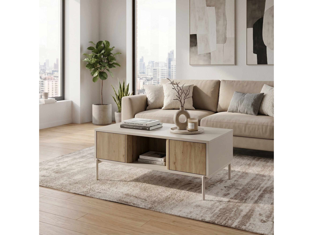 Tavolino in legno "VENTRO" - 100 x 42 x 60 cm - Gres