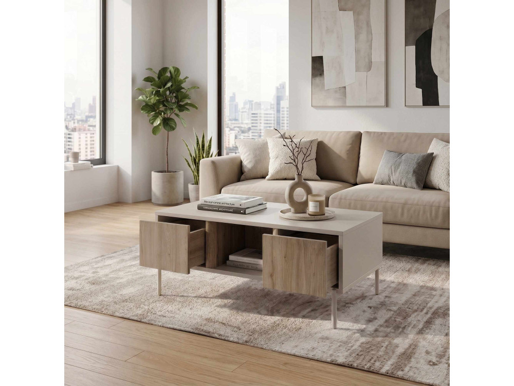 Tavolino in legno "VENTRO" - 100 x 42 x 60 cm - Gres