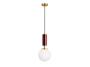 Lampada a sospensione in metallo "Moira" - 15 x 15 x 120 cm - Rossa