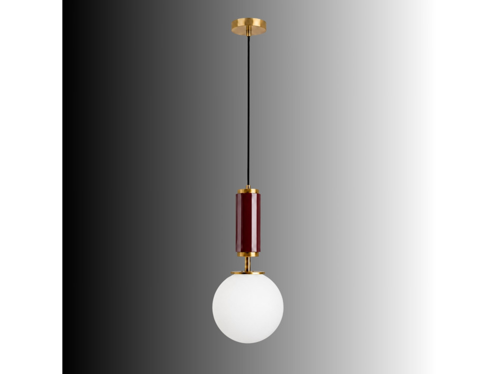 Lampada a sospensione in metallo "Moira" - 15 x 15 x 120 cm - Rossa