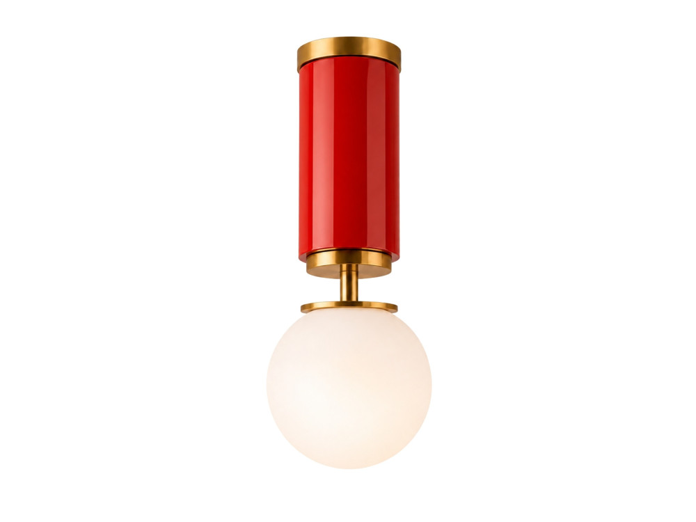 Lampada da soffitto in metallo "Moira" - 15 x 15 x 38 cm - Rosso
