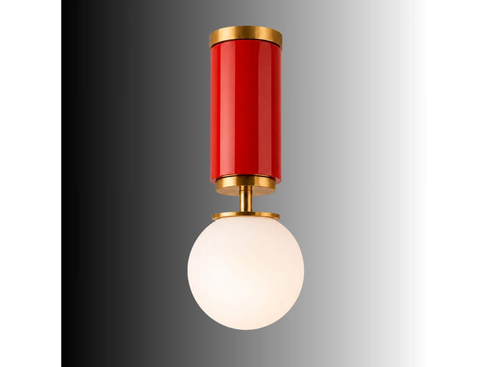 Lampada da soffitto in metallo "Moira" - 15 x 15 x 38 cm - Rosso