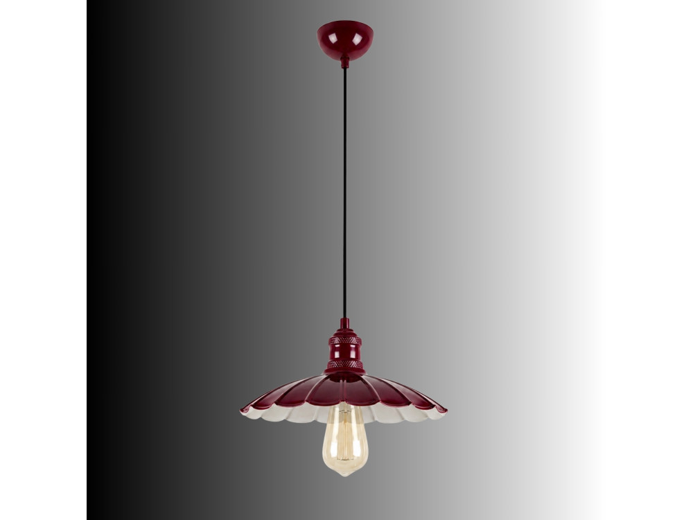 Lampada a sospensione in metallo "Volan" - 25 x 25 cm - Bordeaux