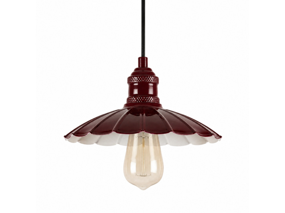 Lampada a sospensione in metallo "Volan" - 25 x 25 cm - Bordeaux