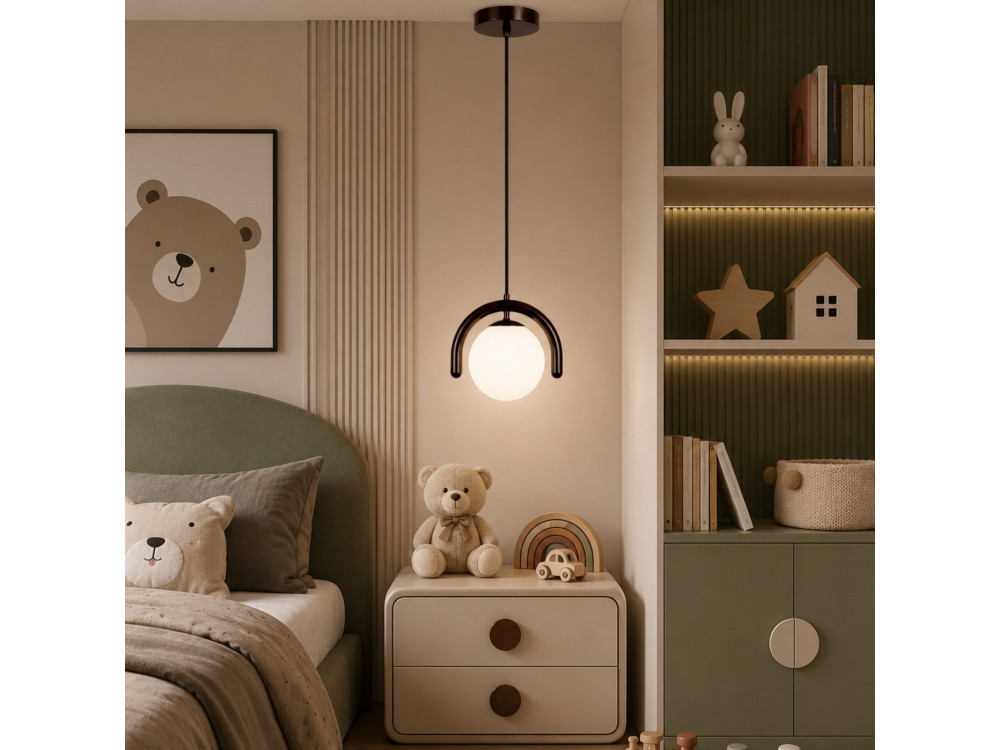 Lampada a sospensione in metallo "GEDIK-20441" - 20 x 20 cm - Marrone