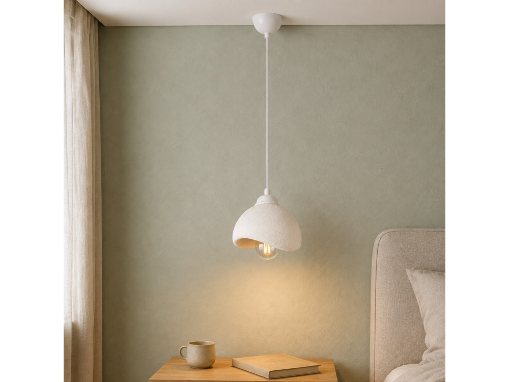 Lampada a sospensione in metallo "Vegas" - 21 x 20 cm - Bianco