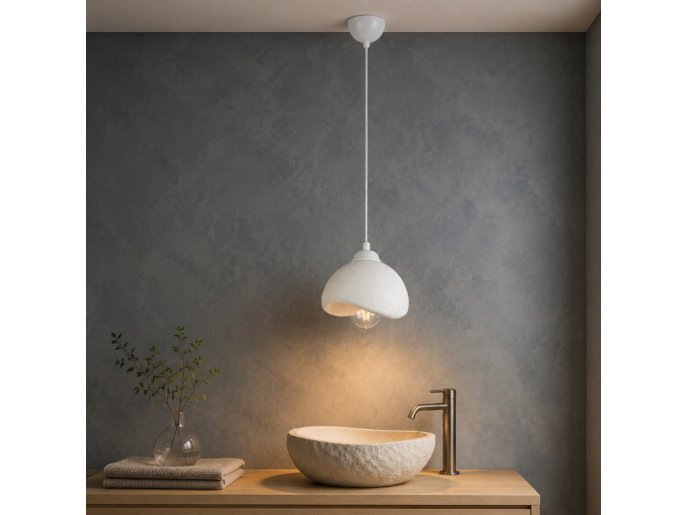Lampada a sospensione in metallo "Vegas" - 21 x 20 cm - Bianco