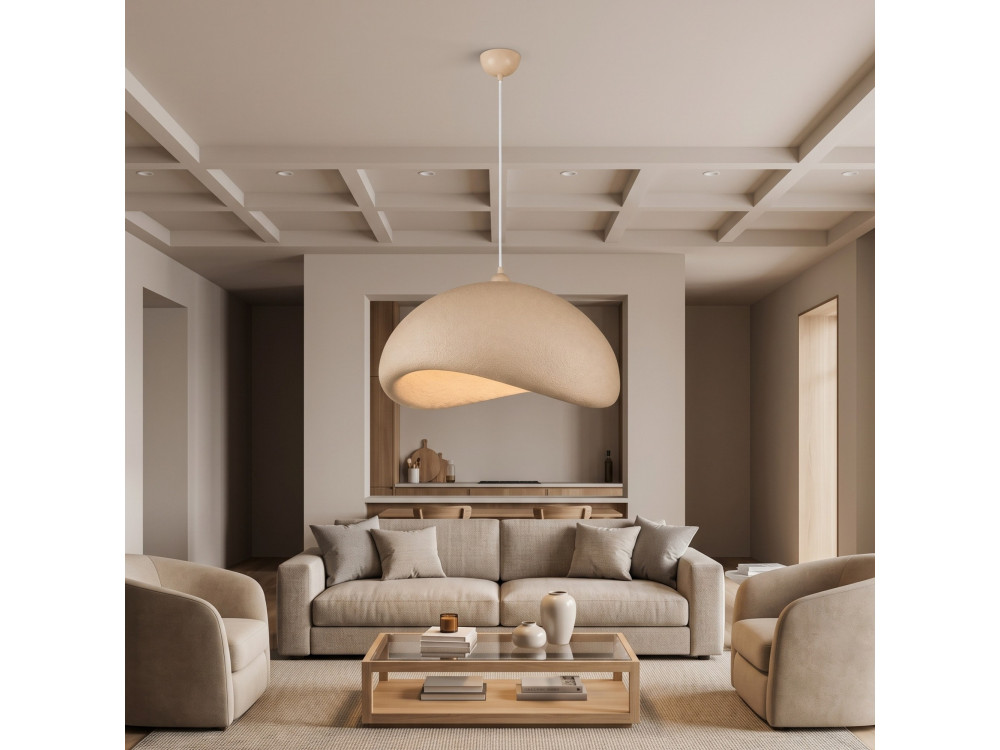 Lampada a sospensione in metallo "Vegas" - 64 x 51 cm - Beige