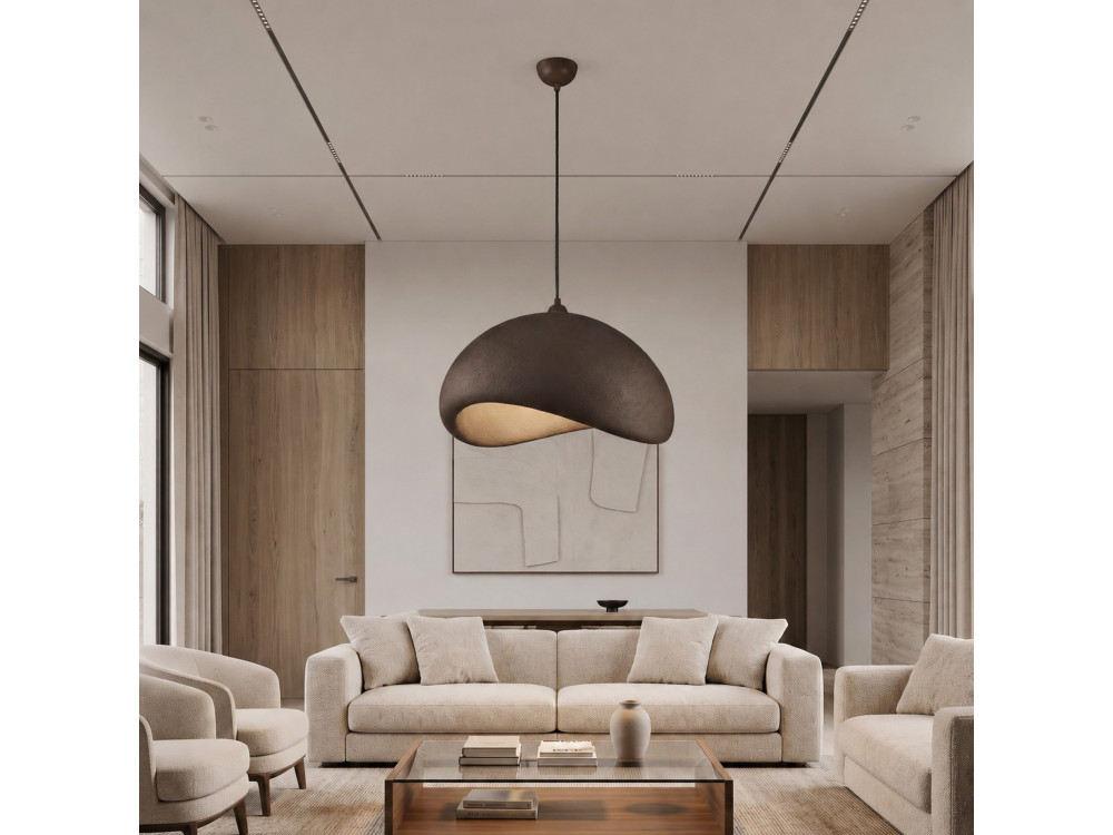 Lampada a sospensione in metallo "Vegas" - 64 x 51 cm - Marrone