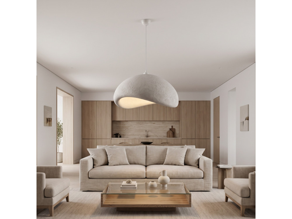 Lampada a sospensione in metallo "Vegas" - 64 x 51 cm - Bianco