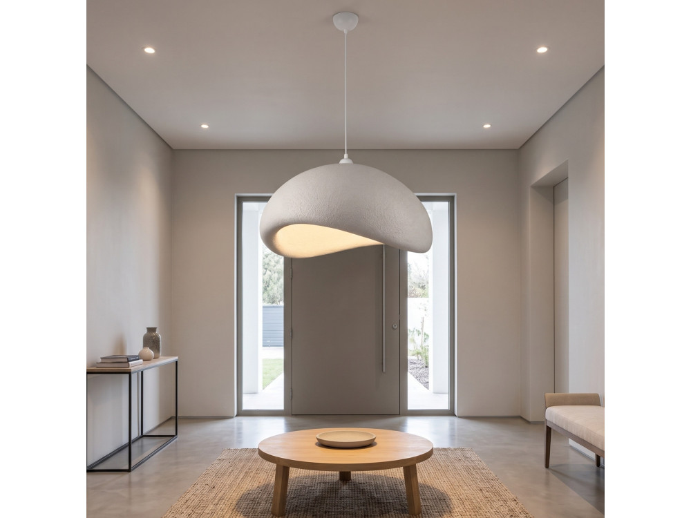 Lampada a sospensione in metallo "Vegas" - 64 x 51 cm - Bianco