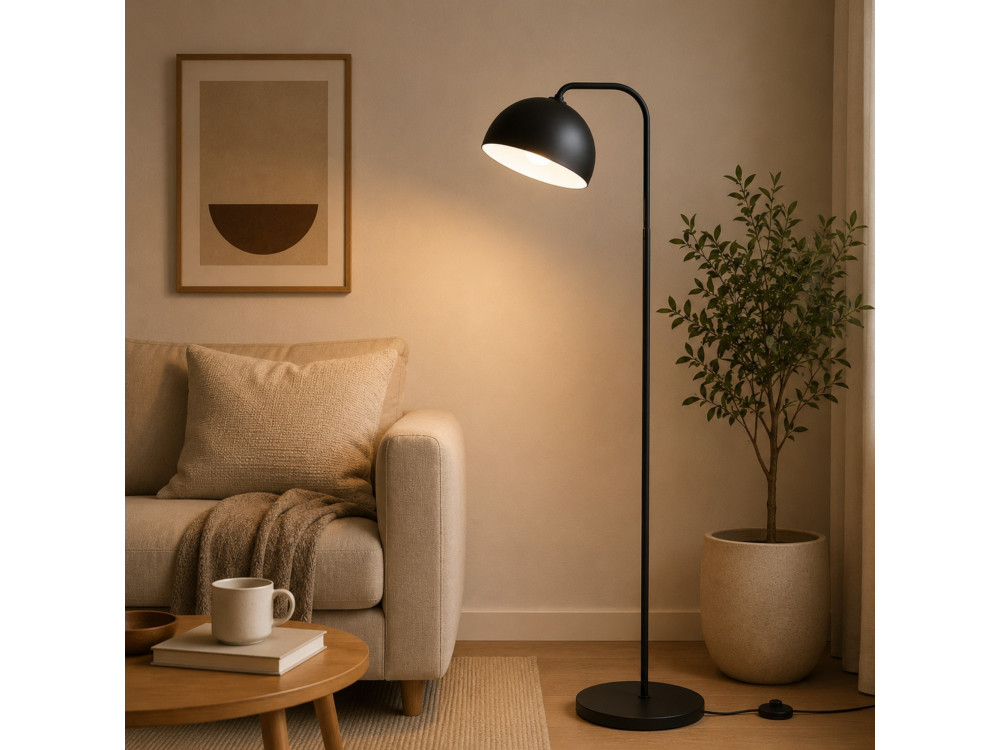 Lampada da terra in metallo "Yaka" - 51 x 51 cm - Nero