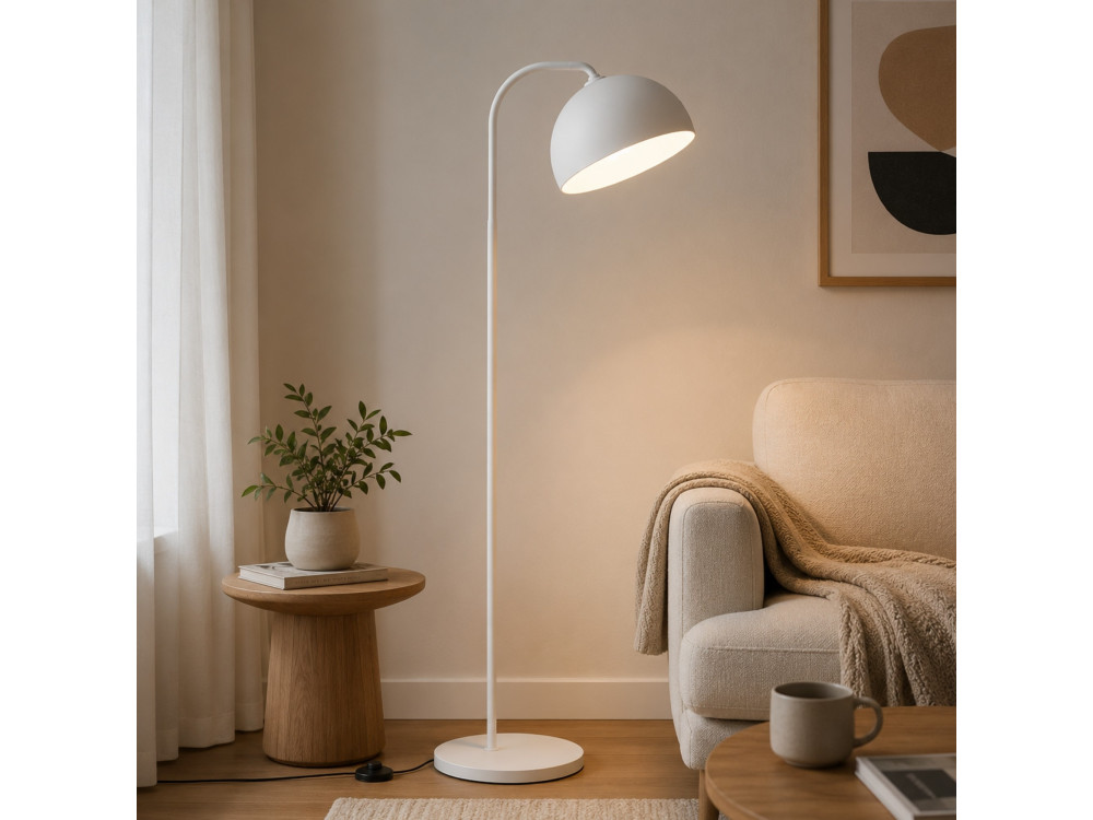 Lampada da terra in metallo "Yaka" - 51 x 51 cm - Bianco