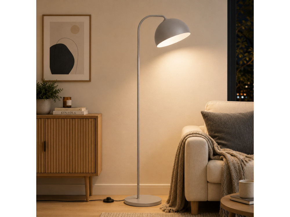 Lampada da terra in metallo "Yaka" - 51 x 51 cm - Grigio