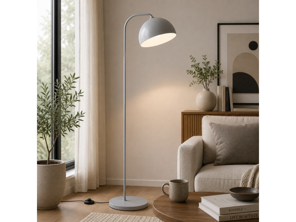 Lampada da terra in metallo "Yaka" - 51 x 51 cm - Grigio