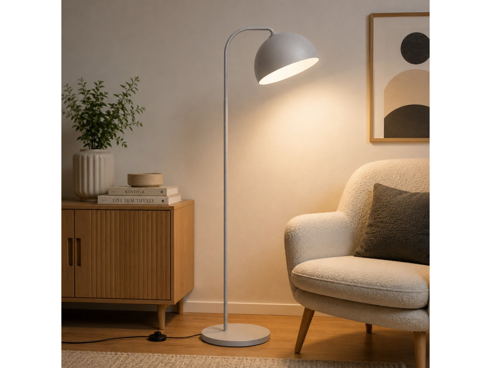 Lampada da terra in metallo "Yaka" - 51 x 51 cm - Grigio