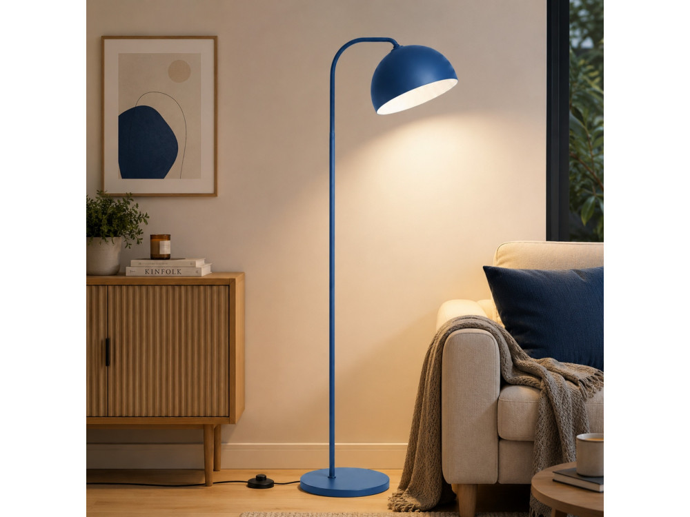 Lampada da terra in metallo "Yaka" - 51 x 51 cm - Blu
