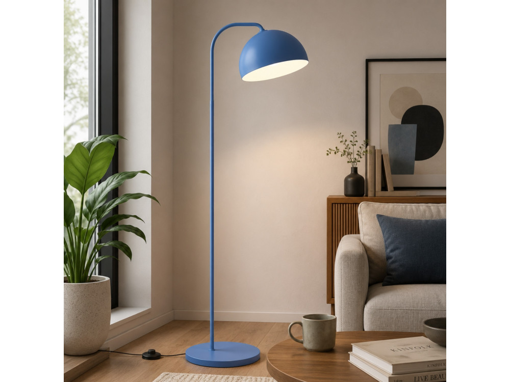 Lampada da terra in metallo "Yaka" - 51 x 51 cm - Blu