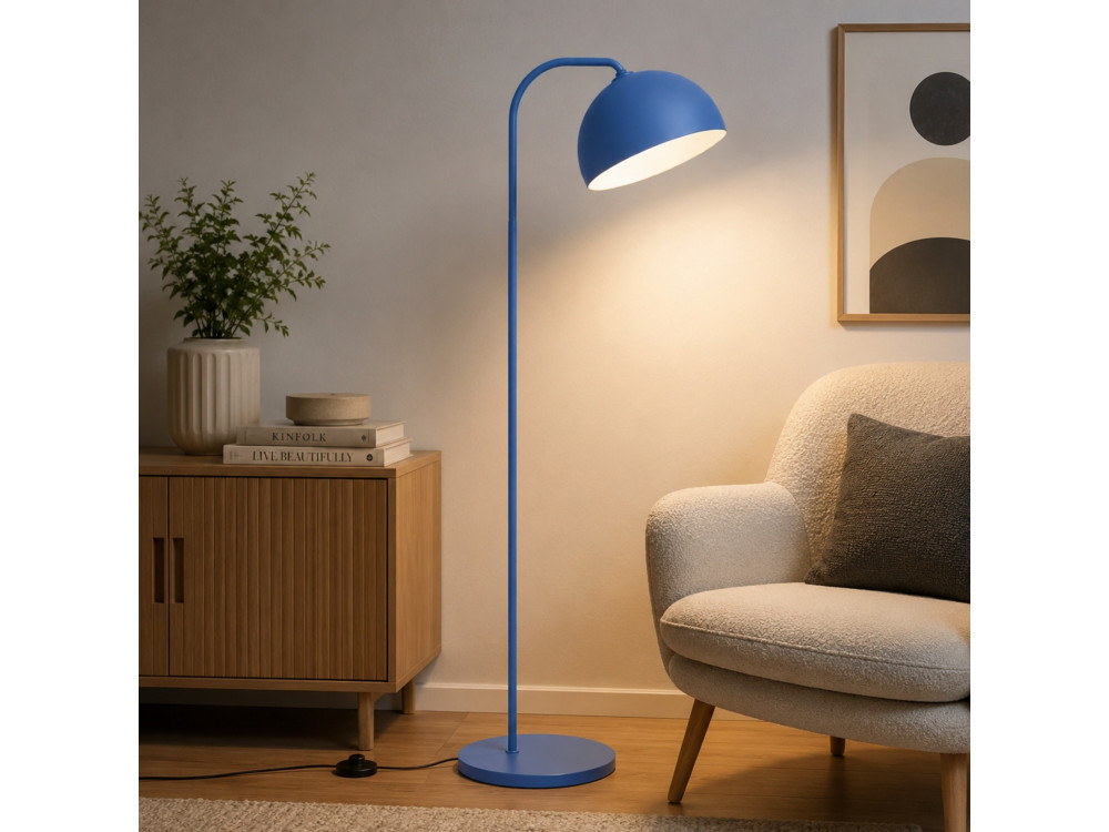 Lampada da terra in metallo "Yaka" - 51 x 51 cm - Blu