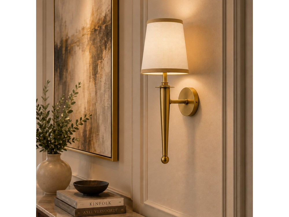 Applique da parete in metallo "Milano" - 22 x 22 cm - Beige