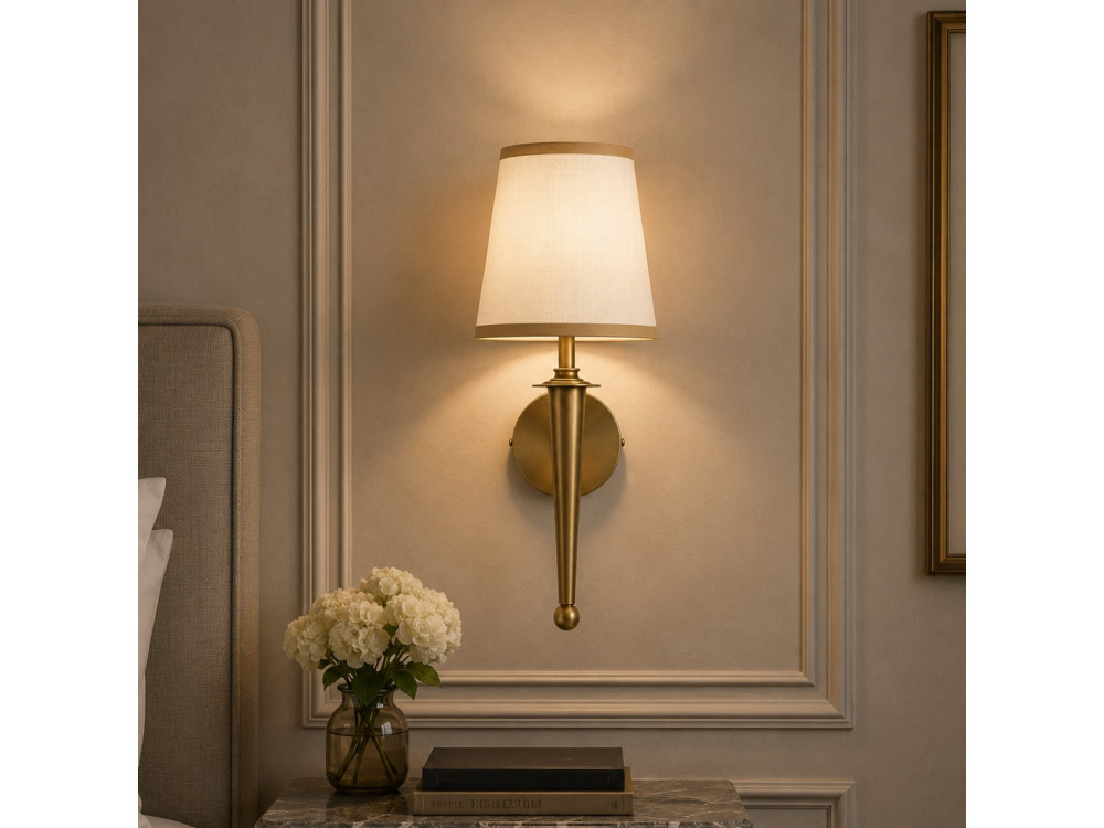 Applique da parete in metallo "Milano" - 22 x 22 cm - Beige