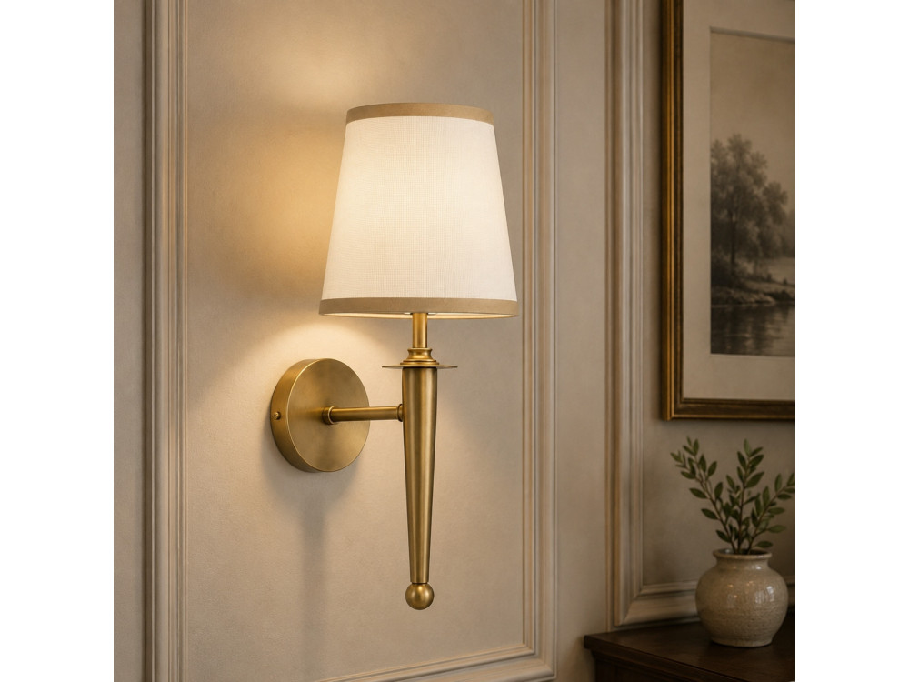 Applique da parete in metallo "Milano" - 22 x 22 cm - Beige
