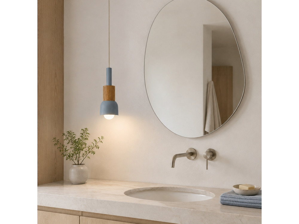 Lampada a sospensione in metallo "Elwood" - 10 x 25 cm - Blu
