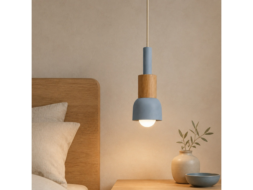 Lampada a sospensione in metallo "Elwood" - 10 x 25 cm - Blu