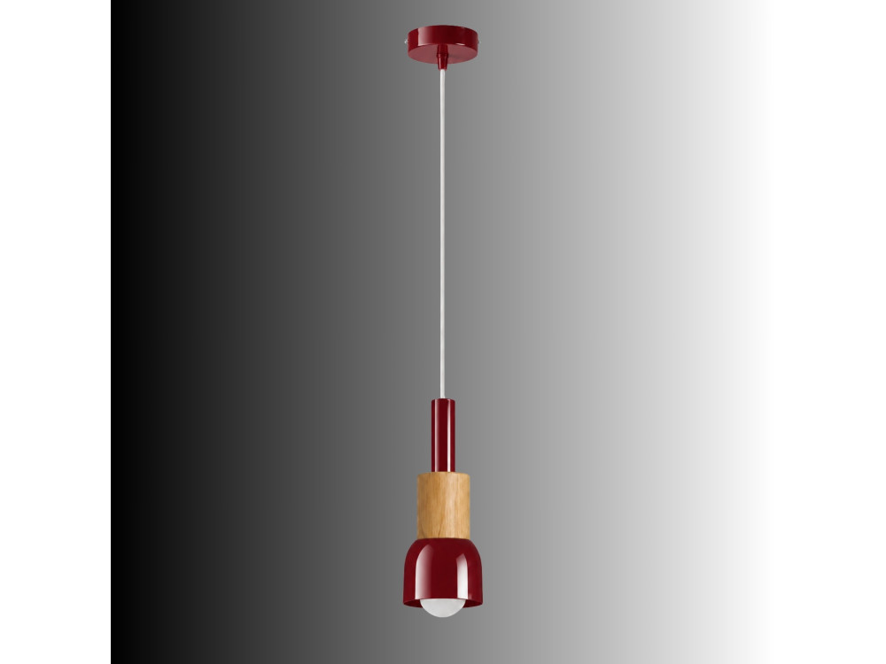 Lampada a sospensione in metallo "Elwood" - 10 x 25 cm - Rossa