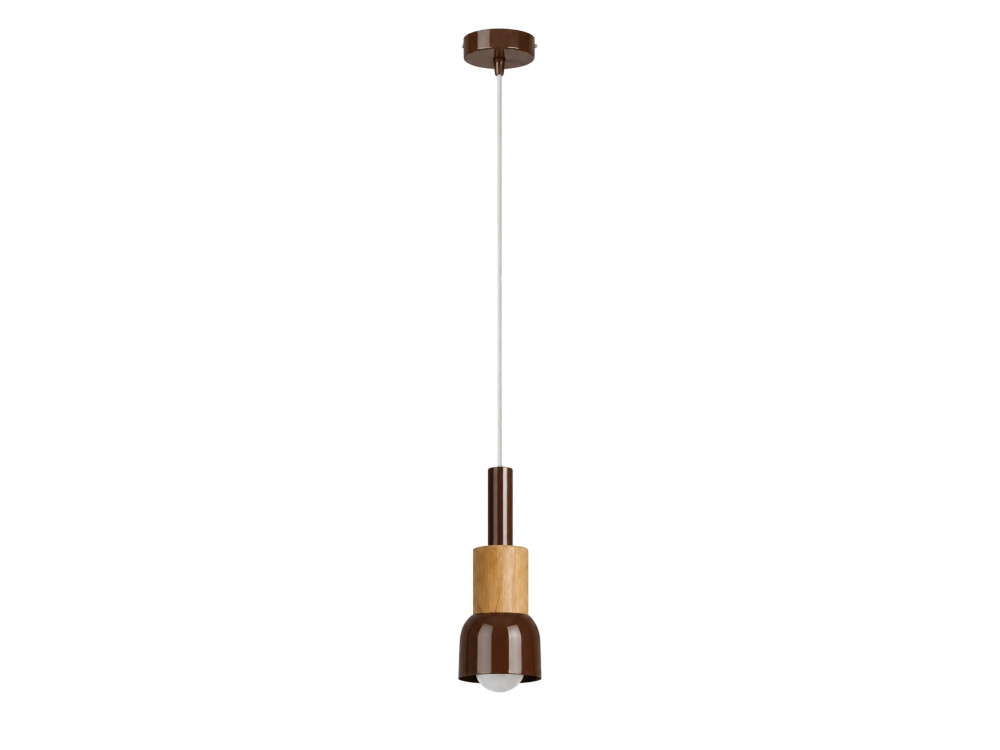 Lampada a sospensione in metallo "Elwood" - 10 x 25 cm - Marrone