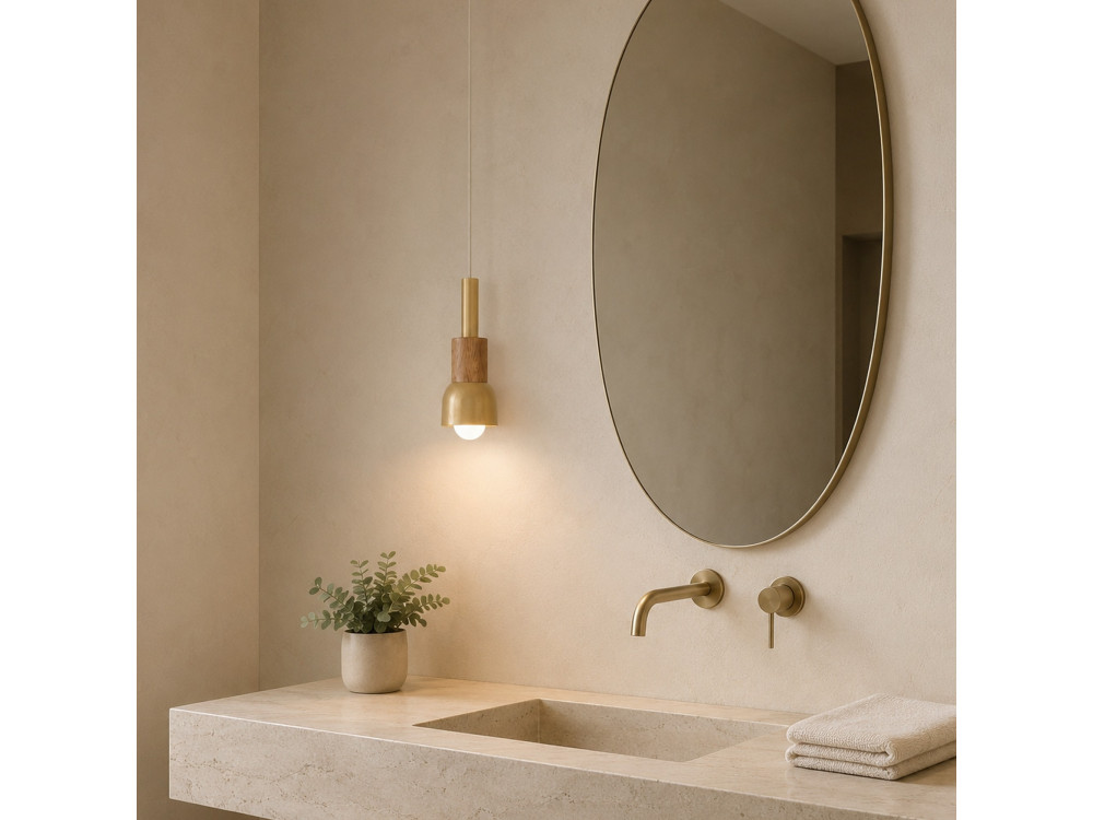 Lampada a sospensione in metallo "Elwood" - 10 x 25 cm - Giallo
