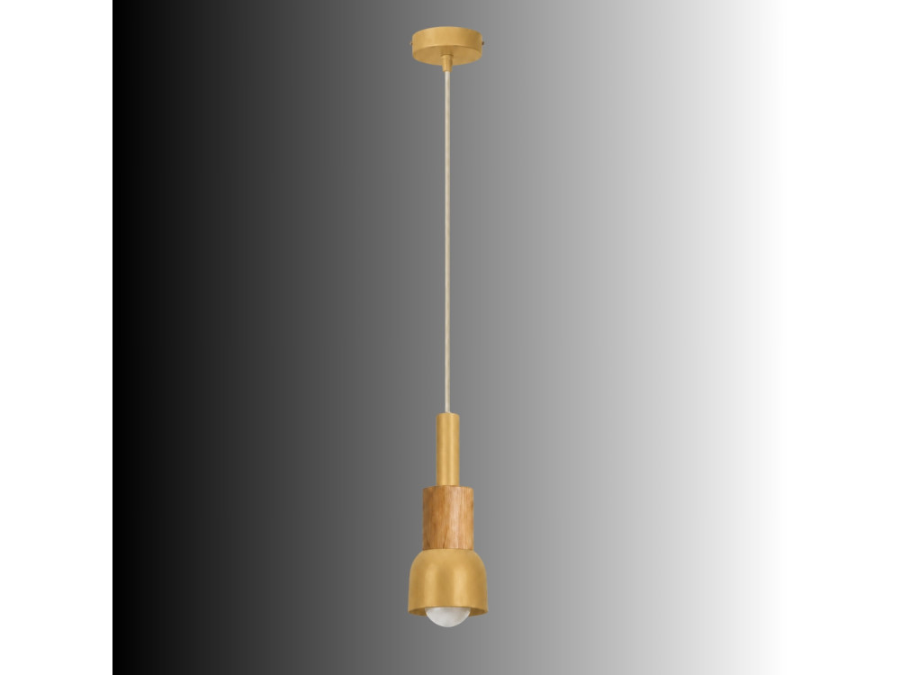 Lampada a sospensione in metallo "Elwood" - 10 x 25 cm - Giallo