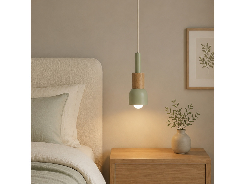 Lampada a sospensione in metallo "Elwood" - 10 x 25 cm - Verde