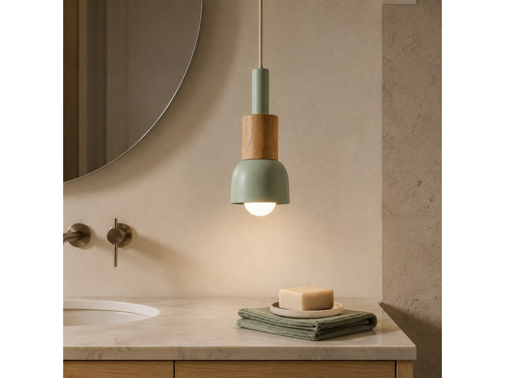 Lampada a sospensione in metallo "Elwood" - 10 x 25 cm - Verde